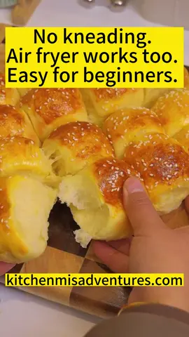 Air fryer bao buns – no kneading, beginners-friendly. Mix: 180g Milk 45g Sugar 4g Yeast 2 Eggs Stir well, then add: 330g High-gluten flour 15g Milk powder 1. Mix with spatula, cover with plastic wrap, let it double in size. 2. Prevent sticking with gloves, fold for 3 mins, shape into 40g rounds. 3. Double size again through fermentation. 4. Brush with egg, sesame sprinkle. 5. Bake at 150°C (302°F) for 15 mins.  Aromatic delight! Try it! #airfryer  #airfryerrecipes #baobuns  #bao #EasyRecipes #airfryercooking #buns  #AirFryerMagic  #HomeCookingAdventures  #FoodieFaves  #CrispyAndFluffy  #DeliciousDelights  #FoodGasm  #FoodPhotography  #InstaEats  #YumYumBites