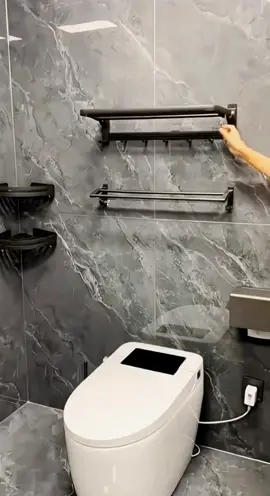 The non-punching towel rack is made of space aluminum material, which can prevent corrosion, mold and rust#Household goods#Bathroom organizer