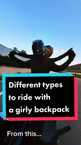 Tal different types to ride with a girly  backpack 🫶🏾 #bmw #augsburg #insta360onex3 #motorcycle #bikergirl #rideoride #backpack #bikertok #s1000rr #foryou #callmepam #fy #nightride 