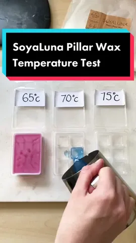 What temperature is best to pour SoyaLuna pillar wax into clamshell moulds? #soyalunawax #smoothwax #diywaxmelts #waxmelttest #pillarwax #cosyowlsupplies 