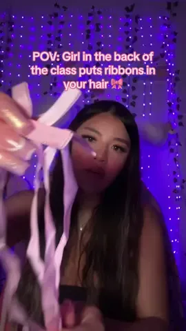How cute are these ribbons #asmr #asmrpov #asmrroleplay #asmrhairplay #satisfying #fyp 
