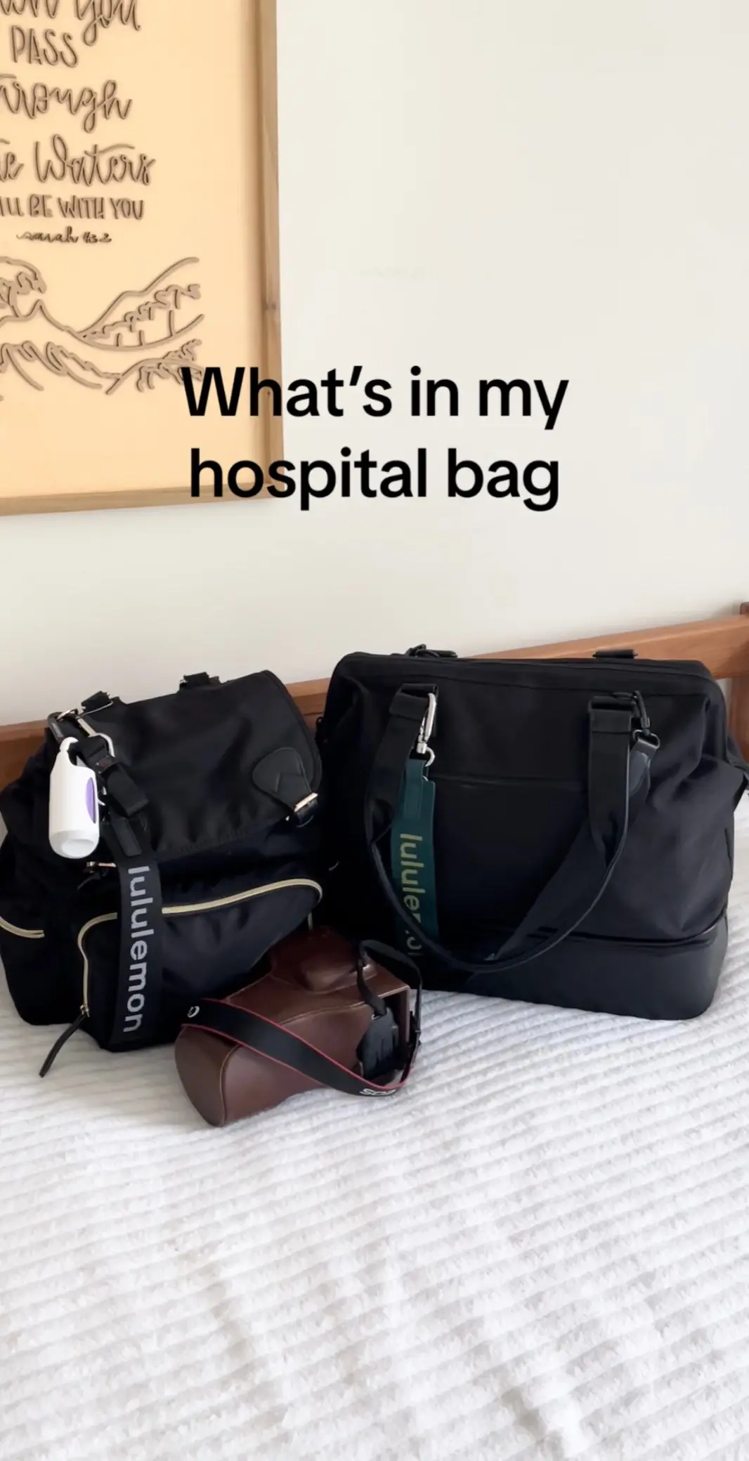 How much stuff I fit in my Beis Mini Weekender. These are my hospital bag essentials. #lululemon #beisreview #beisminiweekender #lululemonmom #diaperbag #whatsinmydiaperbag #hospitalbag #hospitalessentials #sahm 