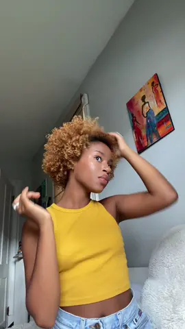 I loveee this length 🥹 #twa #naturalhair #stretchnaturalhair #curlyhair #afro #blondefro 