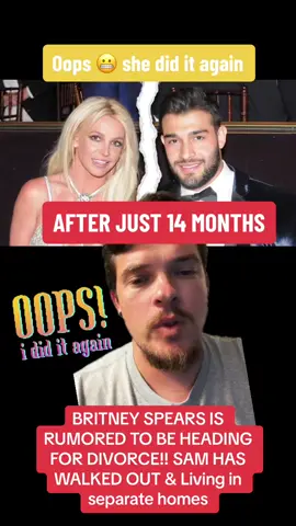 Sad BREAKING NEWS: TMZ is reporting that Britney Spears and Husband Sam Asghari split and are heading to divorce after only 14 months of being married #split #britneyspears #divorce #fyp #foryou #britneyspearsedit #news #breakingnews #tmz #greenscreen 