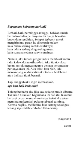 semoga pesan ini bisa sampai padamu. jadi, tolong baca baik-baik, ya, Tuan. #jatuhcintaituluka #wattpad #wattpadrekomendasi #wattpadforyou #wattpadstories #wattpadstory #wattpadindonesia #wattpader #wattpadtiktok #puisi #poetry #poem #sad #quotes #galaubrutal #foryou #sadvibes #merayakankehilangan #perayaanmatirasa 