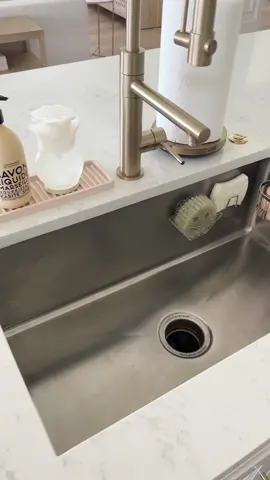 Let’s clean & organize the kitchen sink 🤍 #organizedhome #asmrsounds #amazonfinds #scrubdaddy #cleaningtiktok #amazonmusthaves 
