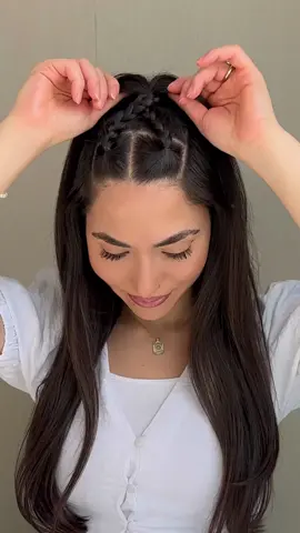 Easy Cute Hairstyle 🤩🤍 #easyhairstyles #hairstyletutorial #hairideas #hairtrends #hairtok2023 #schoolhairstyles #braidedhair 
