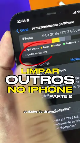 Vem aprender como limpar o outros ou os dados do sistema no iPhone!!! 📱💥 #apple #iphone #appleiphone #dicas #ios 