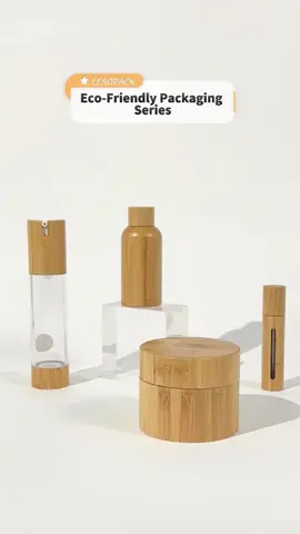 Bamboo Wooden Cosmetic Packaging Bottles Jars Airless Pumps for Skin Care Cream Serum Oil