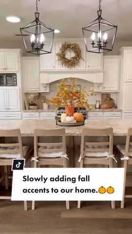 Adding cozy fall accents to our kitchen!🎃🎃  One of my favorite things about fall decor, is the coziness it brings! Warm colors and cozy candles!! #falldecoration #falldecorating #falldecor #fallhome #fallhomedecor #falldecorideas  #fallcenterpiece #fallhome #fallseason #kitchendecorideas 