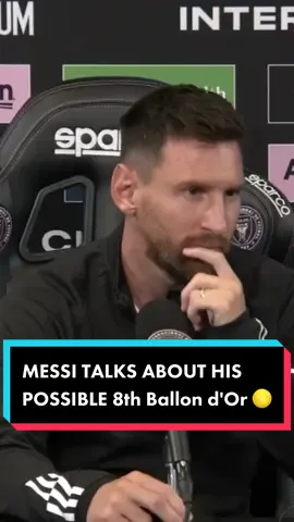 He might not be looking forward to it, but do you think he can win it?? 👀🌕 📹: @Major League Soccer  #Messi #InterMiami #Miami #LionelMessi #MLS #MessiPressConference 