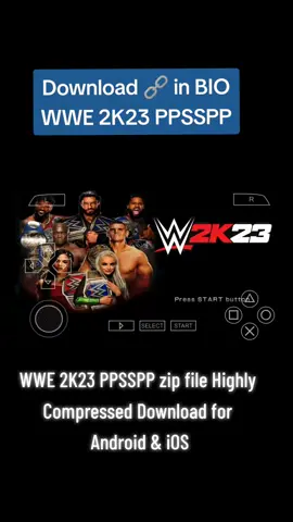 WWE 2K23 PPSSPP zip file Highly Compressed Download for Android & iOS #WWE #wwe2k23 #wwe2023 #wwe2k23ppsspp #viral #amazing #foryou #download #android #tiktok #game #ppsspp_game #ppsspp #wrestling 