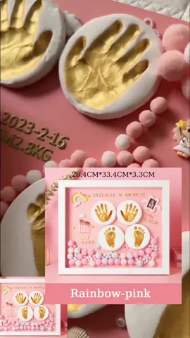 Cetakan tangan dan kaki bayi, cenderahati 6 bulan, bingkai gambar kanak-kanak, cetakan tangan bayi yang baru lahir, hadiah 100 hari, kenangan membesar 1 tah