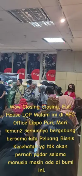 FULL HOUSE LOP JAKARTA di AFC Office Lippo Puri St. Moritz Lantai 19. #AFC #peluangbisnis  #peluangusaha #kesehatan  #freedom  #bisnis  #awetmuda  #panjangumur #sehat 