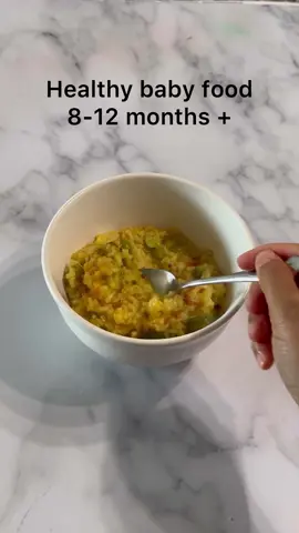 Nutritious baby meal suitable for 8-12 months + | VEGETABLE  PORRIDGE / KHICHADI  Red and yellow lentils are best for baby: they cook more quickly and are softer in texture, making them easier for baby to eat.  ▪️Ingredients  - 1 tbsp Ghee/ olive oil  - cumin seeds - mustard seeds  - Pinch of turmeric  - Veggies of your choice  - 2 tbsp Rice or Quinoa  - 1 tbsp Red lentils  - curry powder ( spices or herbs) - 2 Cups water - Cook for 15/20 minutes on low-medium heat  #babyfoodrecipes #babyfoodideas #babyledweaning #babyledwraningideas #babyledweaningrecipe 