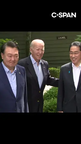 President Biden on Friday welcomed South Korean President Yoon Suk Yeol and Japanese Prime Minister Fumio Kishida to Camp David for a trilateral summit intended to further tighten security and economic ties between the three nations. #joebiden #yoonsukyeol #fumiokashida #southkorea #japan #campdavid #cspan 