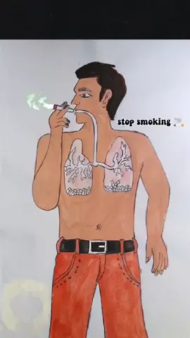 cancer is no joke 😰, stop smoking🚭 #stopsmoking #drawing