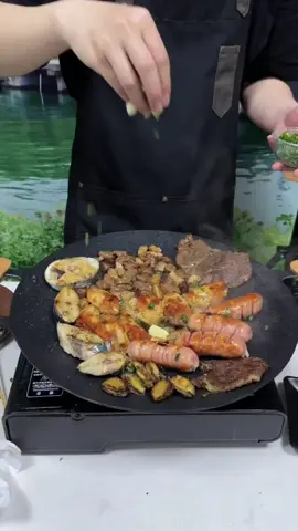 Korea non stick black grill pan korean outdoor camping grills pan frying pan BBQ grill pan #koreanpan #fyingpan #campingpan #grillpanmurah #grillpan #grillpanserbaguna #grillpanmultifungsi #koreabbqgrill #bbqgrillpan #koreangrillpan 