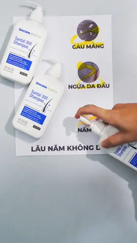 Tối ưu hiệu quả giảm gàu ngứa chỉ với một chai dầu gội #biocarepharma #daugoitrigau #trigaubiocare #santal300shampoo #mienphivanchuyen 