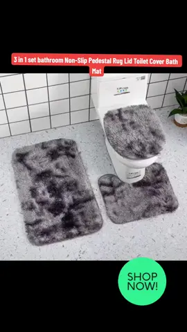 3 in 1 set bathroom Non-Slip Pedestal Rug Lid Toilet Cover Bath Mat#bathroommusthaves #bathroomneeds #bathroomthings #nonsliprug #bathroomrugsset3piece #ordernow #visitmyshopformoreproducts🥰 