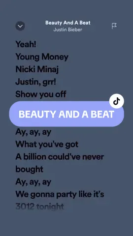 Beauty And A Beat - Justin Bieber #lyrics #spotify #fyp 