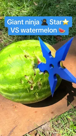 Giant 3d printed ninja 🥷 star ⭐️ VS a watermelon 🍉  #fyp #asmr #satisfying #animetok #anime #3dprinted  #foryou #foryoupage #fypage #trending #gaming #3dprinting 