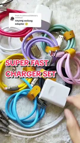 Replying to @johnnnn2000000  ayan po meron na po mabibili na 120W Fast Charger Set #fastcharger #fastchargerset #120wfastcharger #adapter #siliconcable #fyp 