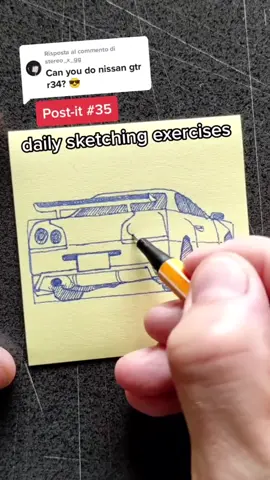 by @Mirco Cavicchi  #drawtodrive #sketch #postit #carsketch #sketchingtutorial #nissangtr #nismo #skyline #jdmnation 