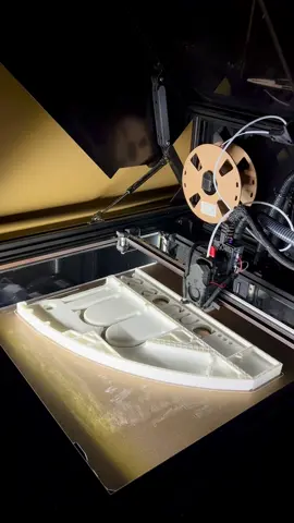 My latest project getting extruded - Naim LED sign. This piece is 450mm wide and will take roughly 1.2kg of filament.  I'm hitting the max flow rate on my Rapido HF hotend at around 34mm3/s. I've been printinging PLA at 230deg and at 110mm/s for inner walls and infill/85 outter wall.  I performed a days worth of calibration prints before starting this big print to help get the accel, max speed settings, and retractions as close to perfect as i can get them.  Ive had layer shifts on this printer resulting from accel. set too high and getting slippage on the pulleys....the toolhead i'm using is not light or nimble.  I also tightened and tuned the belts.  This piece should take 12 hours to print and then I'll see if I can get away with less infill or walls and get the print time under 12 hours.  #ratrig #naimaudio #vcore3 #modernmakes 