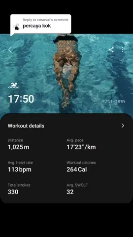 Replying to @renarval Makasih bg udh percaya ☝️😅. Masih pemula soalnya #1km #renang #pemula 