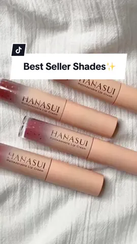 Best seller shades Hanasui Mattedorable Lip Cream 👄🫶 kalau shades favorite kamu apa nih? Jawab di kolom komentar yuk! 🥰  #lipcreamviral #hanasuilipcream #lipcreammatte 