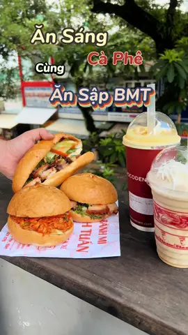 Combo ăn sáng cà phê của tuii 10/10 😍 Bánh mì ở đây ngon xĩu, bán từ 6h sáng tới khi hết ạ. Chiều thì từ 15:30 có bánh mì heo quay + vịt quay 😋 #ansapbmt #fyp #xhtiktok #ancungtiktok #viral #banhmi #banhmigaxe #banhmiheoquay #breakfast #coffee #bmt47 #monngontiktok #foodreview 
