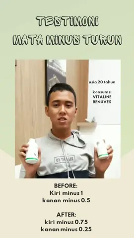 TESTIMONI MATA MINUS TERBANTU DENGAN RENUVES DAN VITALINE🙀🙌🙌 #renuves #renuvestiens #renuvescapsules #tiensrenuvescapsul #solusimatasehat #solusimataminus #tienshealthinfo #tiensherbal #tienssyariah #tiktok #tiktokfy #tiktokfyp #fyp #fypシ #fypシ゚viral 