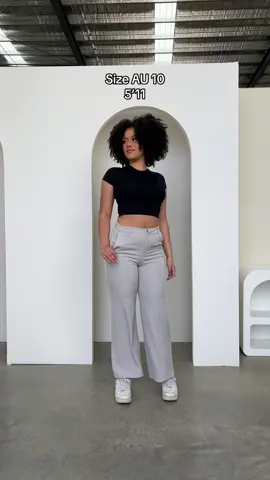 Capsule wardrobe essentials 🖤🫶🏻 The ‘Alaric Pants’ x ‘Amos Baby Tee’ #thatssofetchau #basicoutfits #officeoutfits #sameoutfitdifferentsizes #size16jeans #size18style #size4fashion  Tall girl pants  Size 16 fashion  Same outfit different heights 
