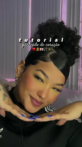 penteado de coração❤️🧸   #fy #viral #hairstyle #baddie #afrohair #cabelocacheado  #penteadoparairparaaescola #afropaty  #curlyhair #cachos #babyhair  #fyp 