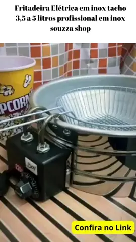 Fritadeira Elétrica em inox tacho 3,5 a 5 litros profissional em inox souzza shop🤩… link nos stores/ DESTAQUES ou comente 