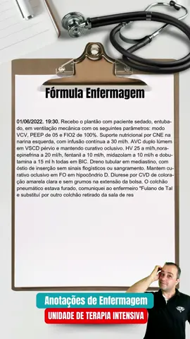Parte 1 anotação de enfermagem em Unidade de Terapia Intensiva. Vamos lá! #tecnicosdeenfermagem #tecnicoemenfermagem #tecnicodeenfermagem #enfermagemnotiktok  #enfermagem  #enfermera 