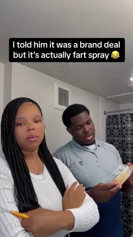 Yall he still dont know its a prank😭 im crying #turnupqueenn #fartsprayprank #fartspray 