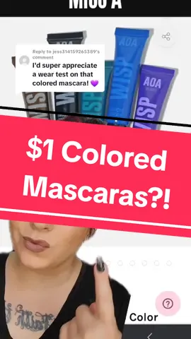 Replying to @jess314159265389 Wear test for the AOA Wisp Colored Mascara! @Miss A  ☑  #shopmissa #mascara #makeupreview #purplemascara #coloredmascara #beautydeals #lashes #makeup 