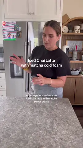 this will be my last one for awhile though! cutting out these special drinks when the kids go back to school next week and i get back to the gym. #icedchailatte #chailatte #momtok #sahm #starbucksfromhome #tazotea #chobani #sonomasyrupco 