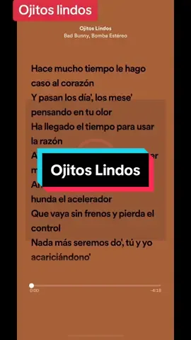 Ojitos Lindos - Bad Bunny, Ojitos Lindos #the_lyrics_zone #musica #fyp #fypシ #parati #paratipage #canciones #song #music #paratii #paratiiiiiiiiiiiiiiiiiiiiiiiiiiiiiii #letrasdecanciones #lyricsvideo #foryoupage #badbunnypr #ojitoslindos #bombaestereo 