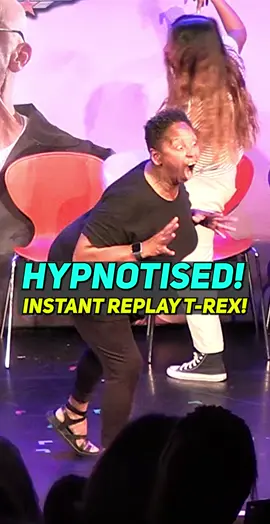 Hypnotised T-Rex! during Top Fun at Edinburgh Fringe 2023! Hypnotist Matt Hale - Top Fun! 80s Themed Comedy Hypnosis Spectacular. ⚡Gilded Balloon, Edinburgh Fringe 💥2 Aug - 27 Aug 🎟️Final week - shows selling out. Grab tix now! Love the 80s? Love a laugh? Or better...both?! Take the “Highway to the Hypno-zone”! Grab your Day-Glo, big hair & Rubik's Cube as the must-see fest fave brings an 80s twist to his smash hit show Top Fun! Laugh along, sing along or even star in the show (always your choice!) – we’re gonna party like it’s 1985! 👇 “Sure to blow your mind. Packed with hypno laughs & party vibes!” - Urban List 