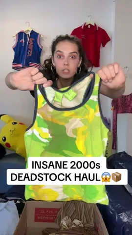 crazy 2000s deadstock haul… do yall wanna see a bts of me finding it all?  #y2khaul #vintagemysterybox #deadstockclothing #vintagenyc 
