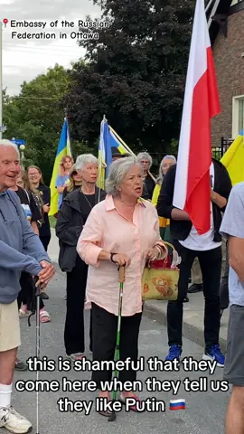 “Russia is criminal” - On August 23rd, coinciding with Ukraine's flag day, a strong and impactful speech was delivered by a Canadian 🇨🇦 addressing the Russian invasion of Ukraine 🇺🇦 On this day, a political rally took place near the Russian embassy in Ottawa, drawing a significant crowd that gathered to demonstrate solidarity with the Ukrainian people.  Among the Canadian attendees were individuals with familial ties to those actively involved in the fight for Ukrainian freedom. Their voices resonated with calls for justice and immediate action. #canada #ukraine🇺🇦 #russia #ottawa #україна 