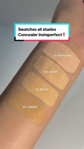 Jangan diskip kalau kamu kepo sama swatches all shades concealer terbaru dari Instaperfect🌷 Finishnya real skin & ga gampang creasing, makanya dearest wajib cobain produkny🌷 Lagi ada diskon, checkout di keranjang kuning💖 #fyp #concealerinstaperfect #concealer #concealerlokal #concealerviral 
