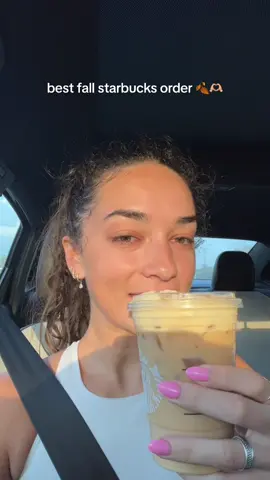 happy first day of fall (starbucks version)  order: iced shaken espresso (blonde) milk of your choice no classic 2 pumps SF vanilla pumpkin cream cold foam pumpkin spice topping