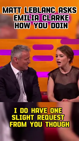matt leblanc asks emilia clarke how you doin #funny #emiliaclarke #friends #joey