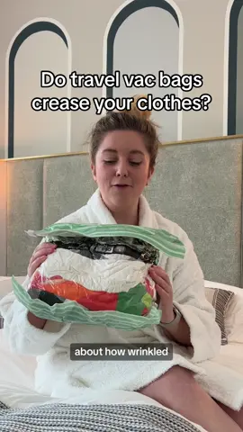 Creased or not? Let’s find out if travel vac bags keep your clothes SMOOTH 👗 LOADS of you asked whether my clothes get creased when I use travel vac bags and it’s actually hilarious that I didn’t know the answer… I mean, THEY GO IN CREASED BABES 😂 So now that I know that they definitely do not improve the smoothness, I’m now in the market for your top tips on how to cut down the ironing when you get away. Got anything to share?! #traveltips #travelhacks #packinghacks #packing #travelhack