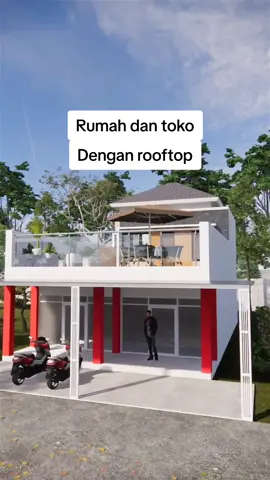 Rumah dan toko dengan rooftop yang keren. #rumahminimalis #rumahsederhana #rumahidaman #ruko 