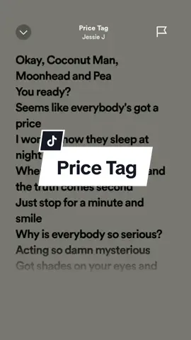 Price Tag!🎶 #jessiej #ruelyrics #spotify #songlyrics #fypシ #fypシ゚viral #musiclover #viralllsong 